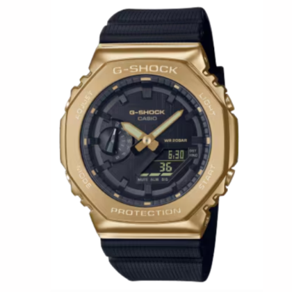 Casio G-Shock Black x Gold Series GM-2100G-1A9 Black Resin Band Men Sports Watch